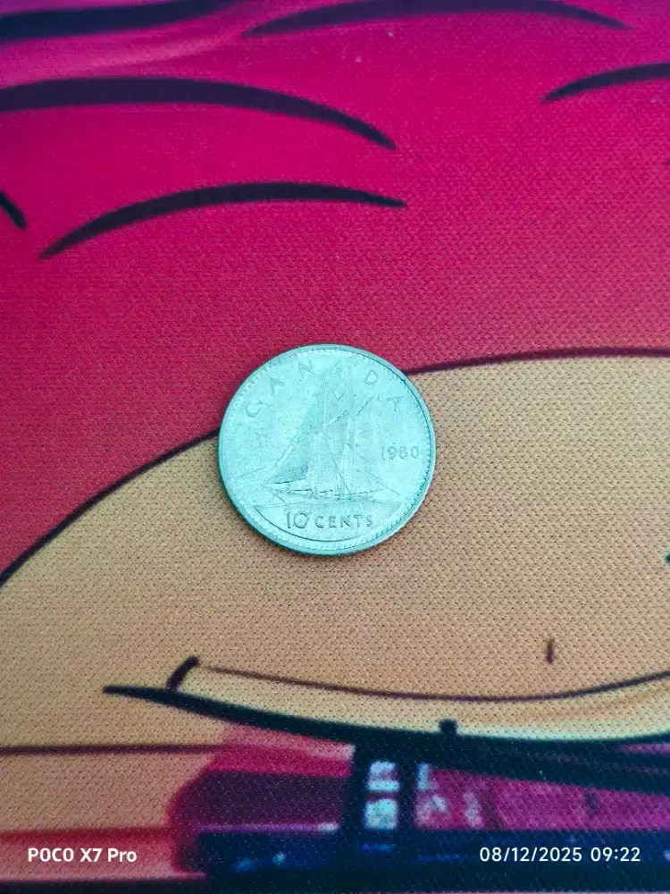Koin Kuno Canada 10 Cents 1980 Antik