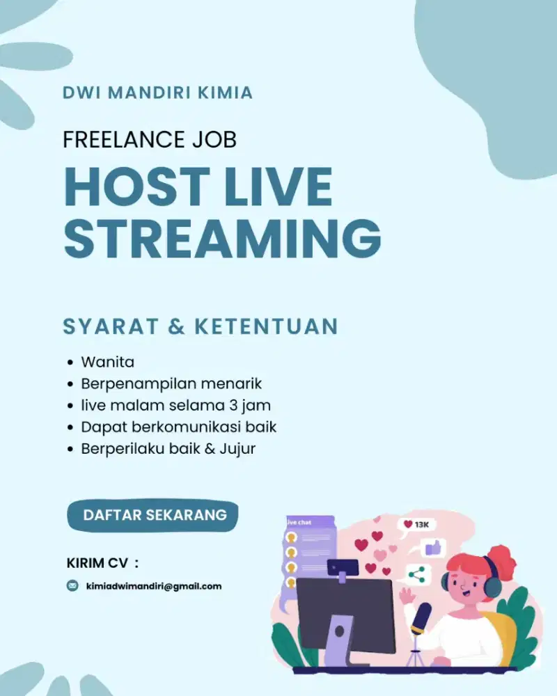 Freelance job host live streaming