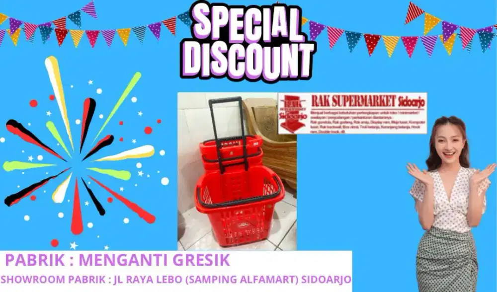 Keranjang tarik supermarket