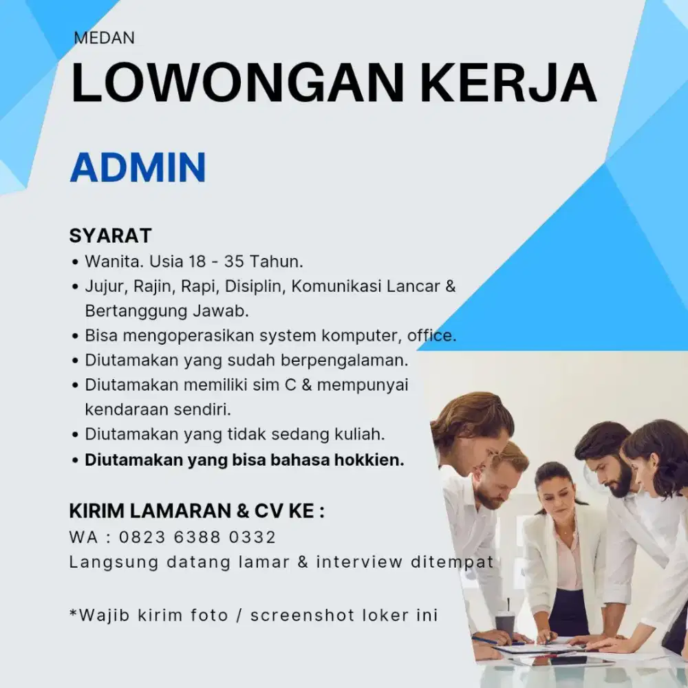 LOWONGAN KERJA ADMIN
