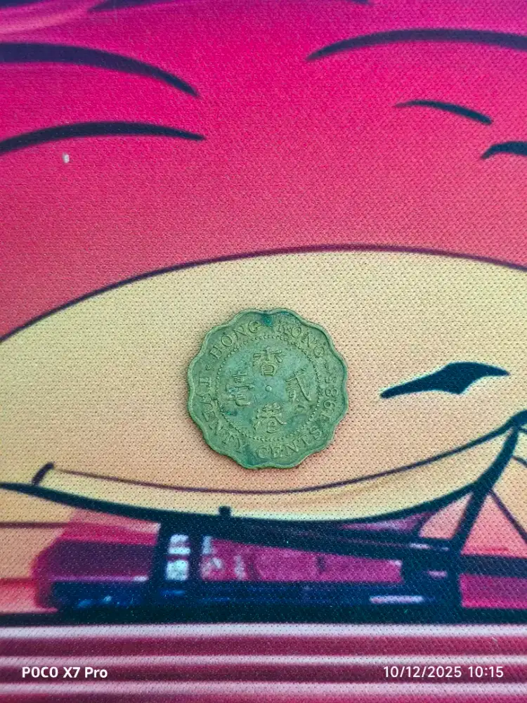 Koin Kuno Hongkong 20 Cents 1985 Antik