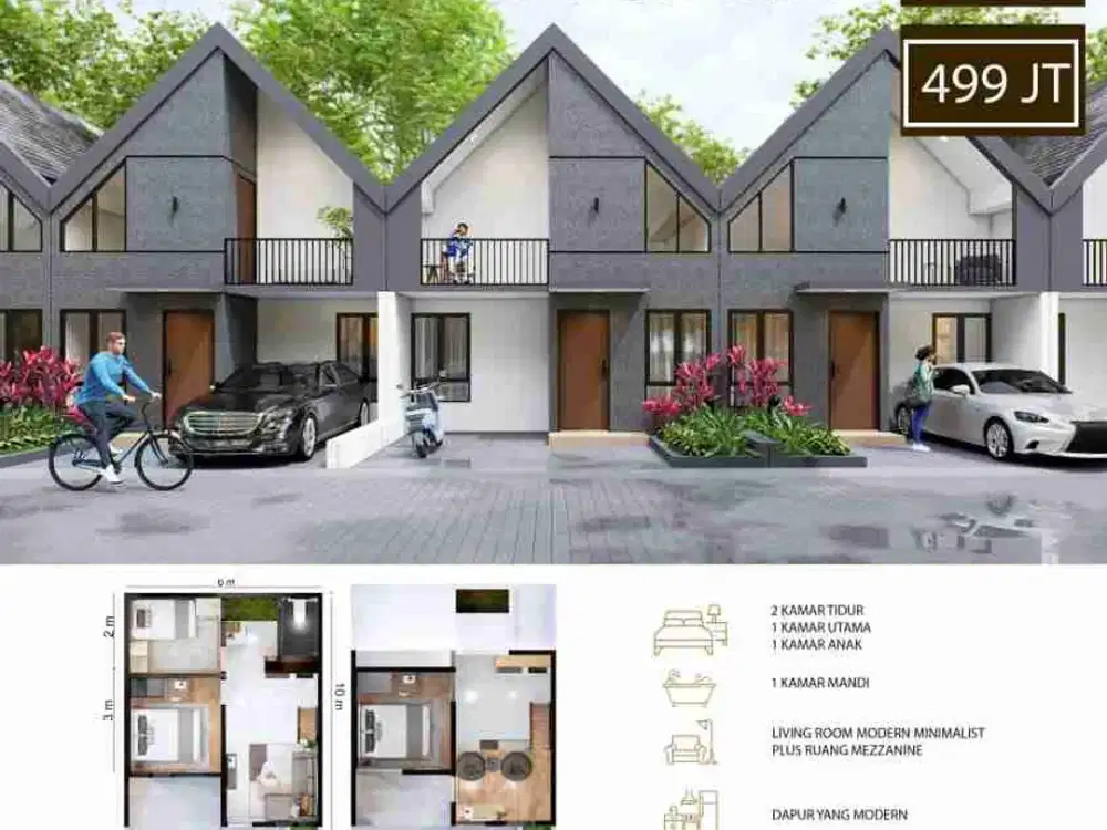 Rumah baru Mezanine Ready stok KPR tanpa DP dkt gading Serpong BSD