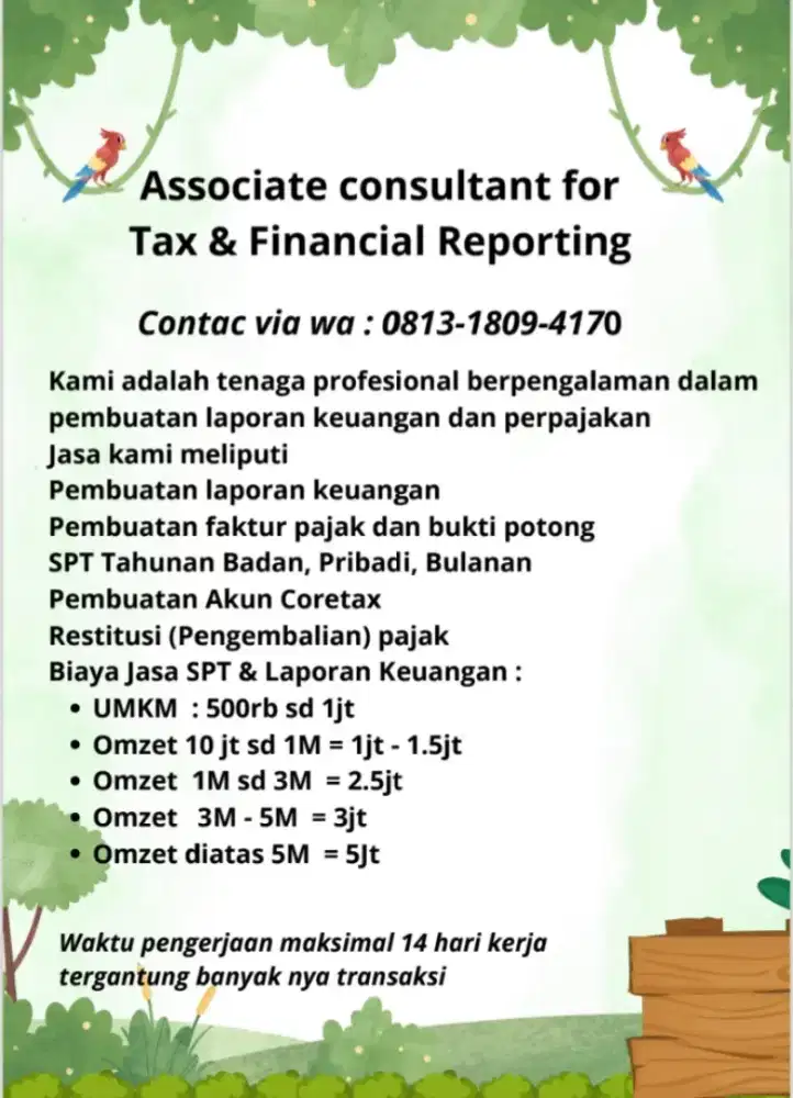 Jasa Pelaporan Pajak dan Laporan Keuangan