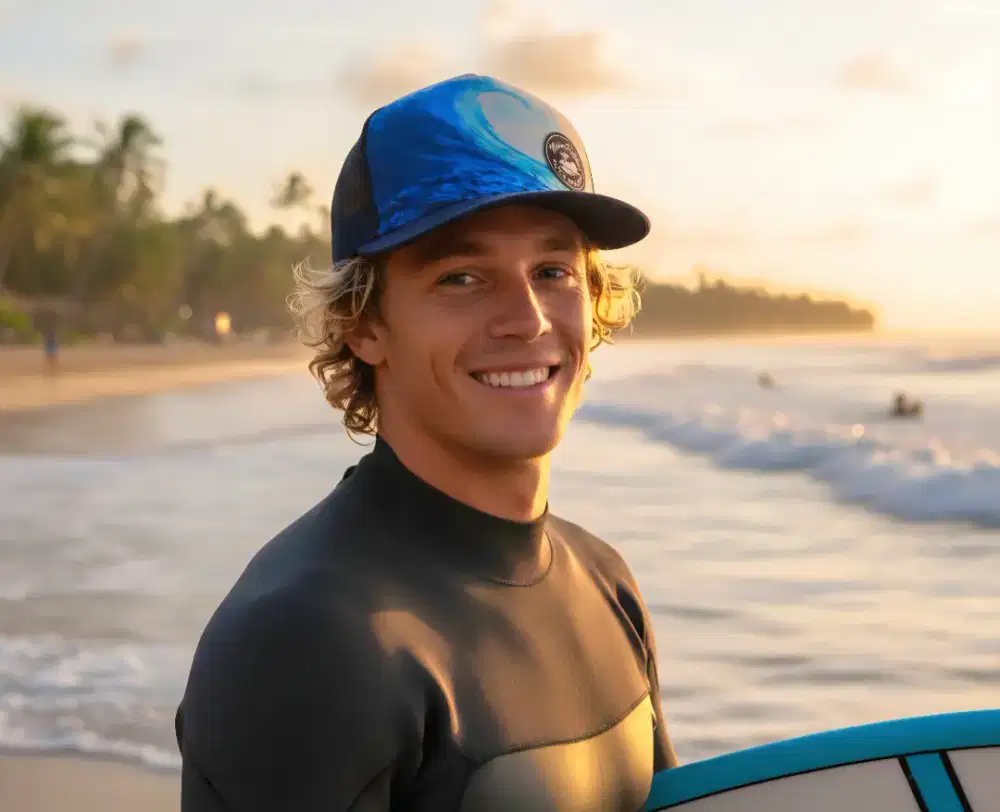 Topi Trucker Ombak Surfing Original Second Warna Navy