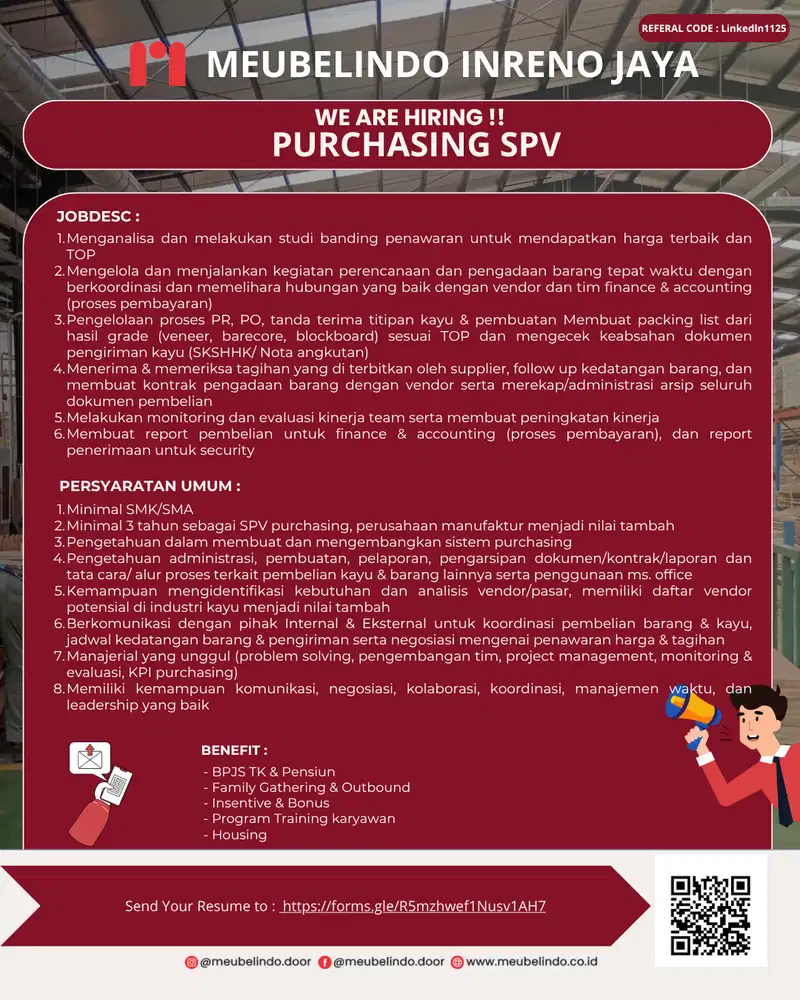 Lowongan Kerja SPV Purchasing di Bekasi