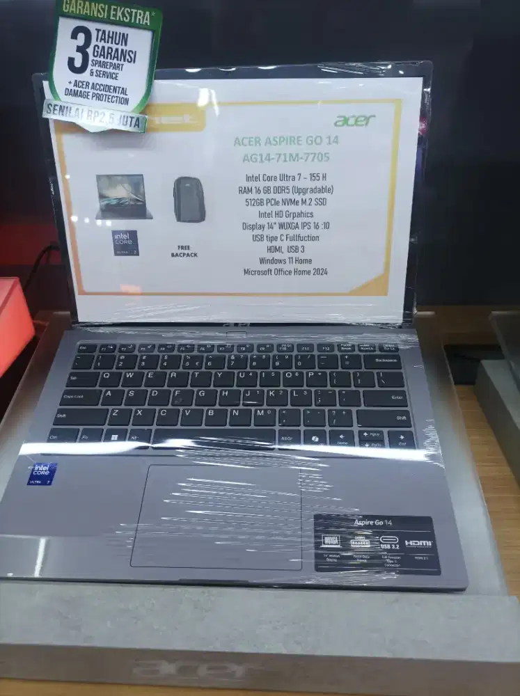 Cicilan tanpa kartu kredit Laptop Acer Aspire GO14 Intel core ultra 7