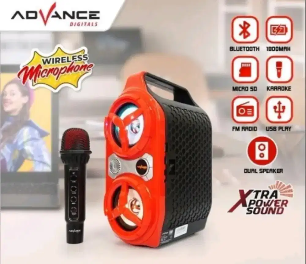 Speaker karaoke bluetooth lengkap mic wireless