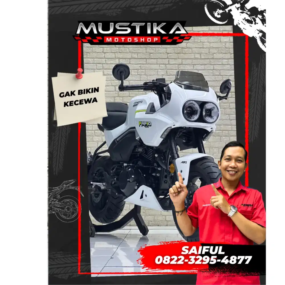Odo 1rb Simpenan!!Cf moto 125cc papio 2025 Istimewa White-Mustika