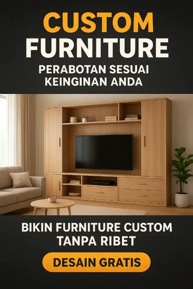 Furniture Custom Kitchen Set Lemari Pakaian Backdrop TV