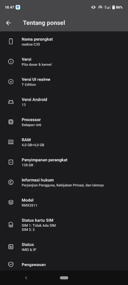 REALMI C35 RAM 4+4/128 GB