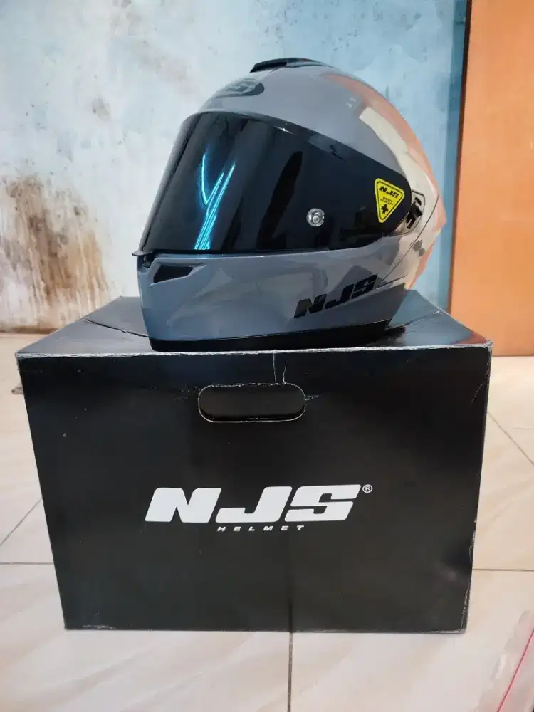 Helm njs zx-1 solid stone grey full face