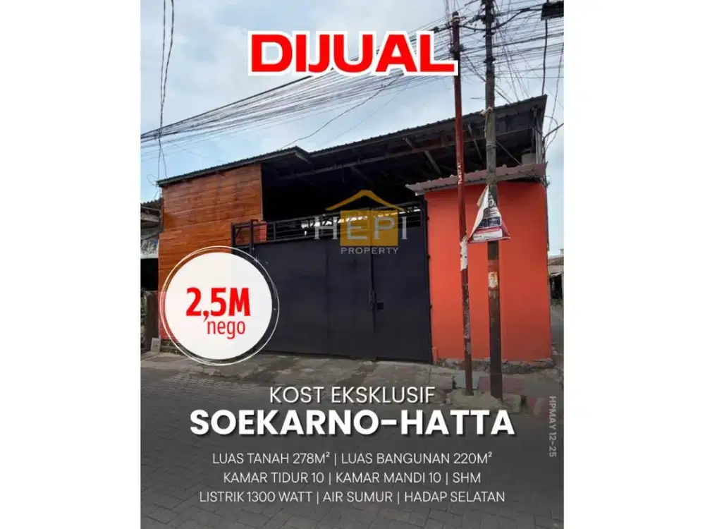 Dijual Kos Eksklusif di jl.Tambakboyo raya arteri soekarno hatta Semarang