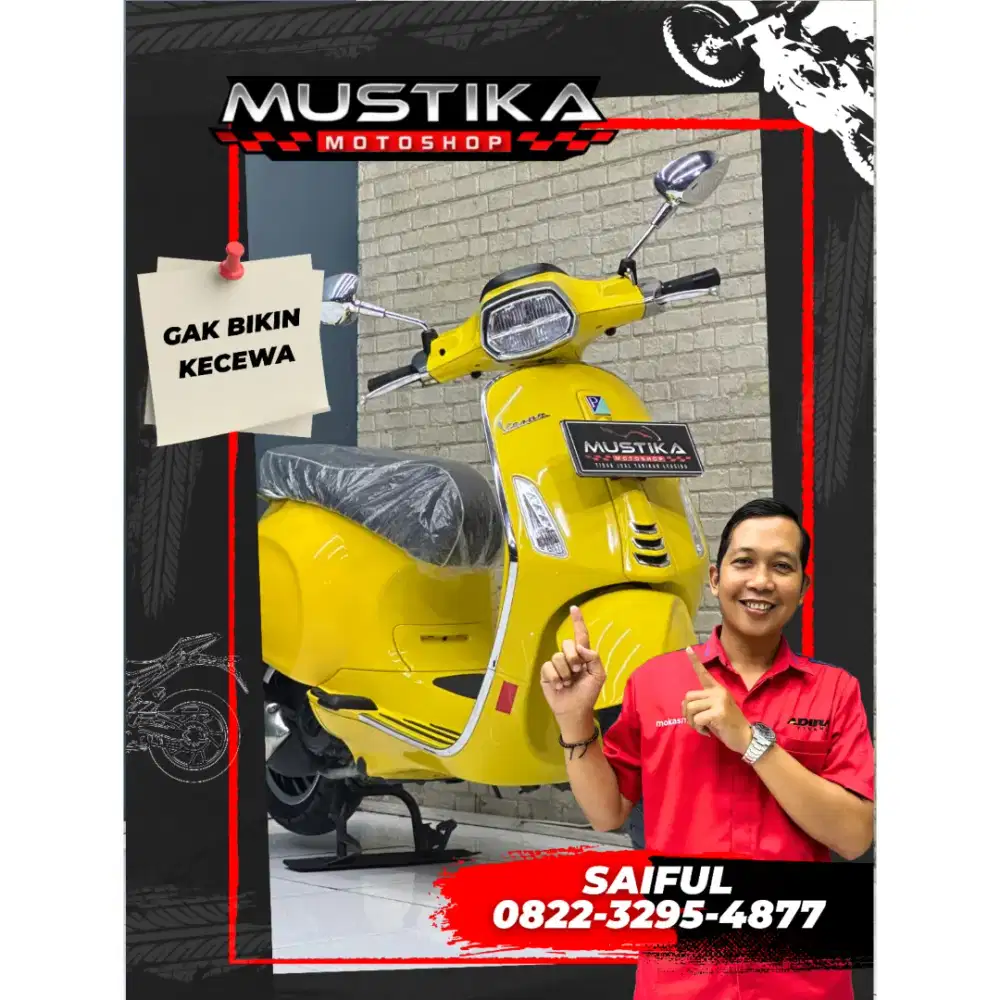 Odo 7rb Istimewa!!Vespa Sprint ABS 2022 N Asli Yellow Mulus-Mustika