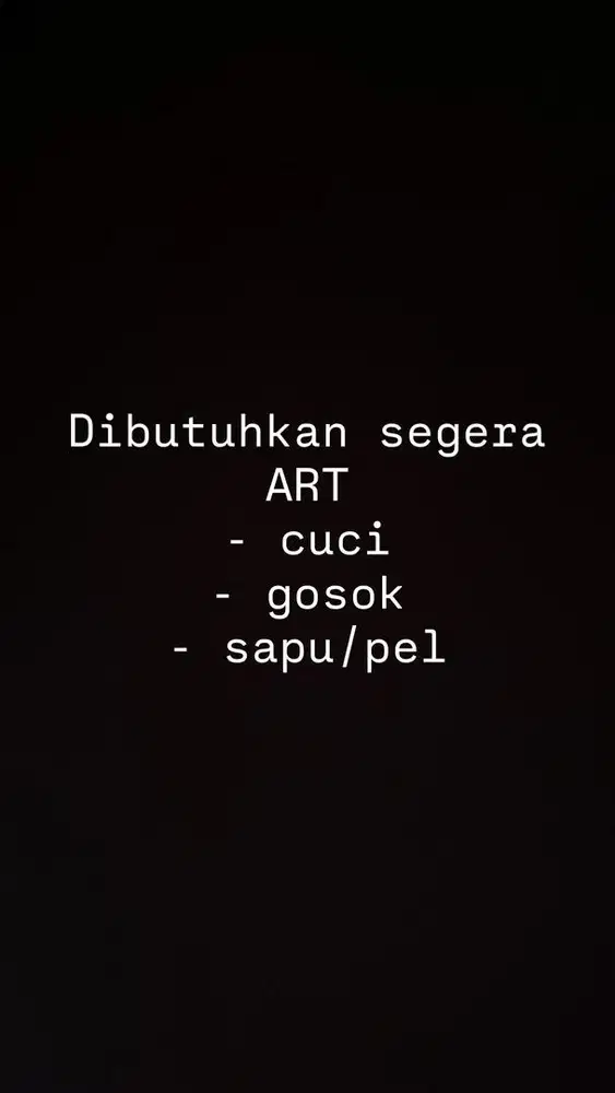 Dibutuhkan segera ART harian