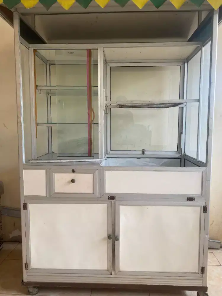 Gerobak Alumunium Kaca