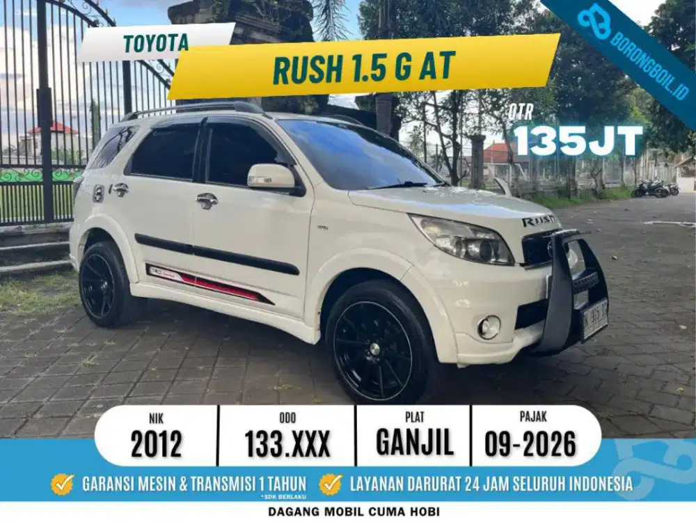 Termurah! Toyota Rush 1.5 G AT 2012 Putih 2013 avanza