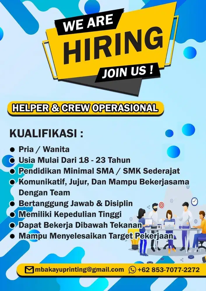 Lowongan kerja helper