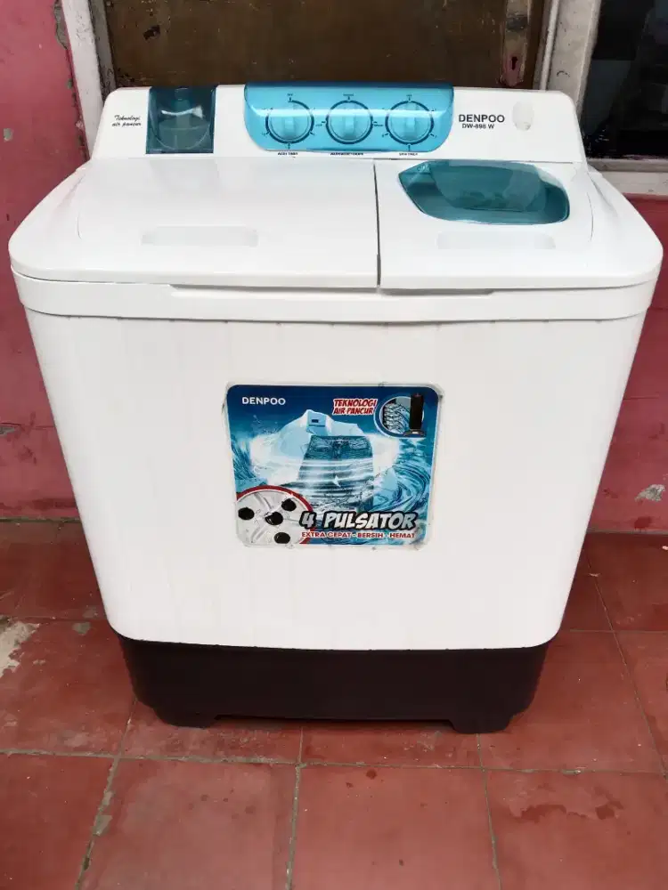 jual mesin cuci 2 tabung denpo 8kg  siap pakai semua normal