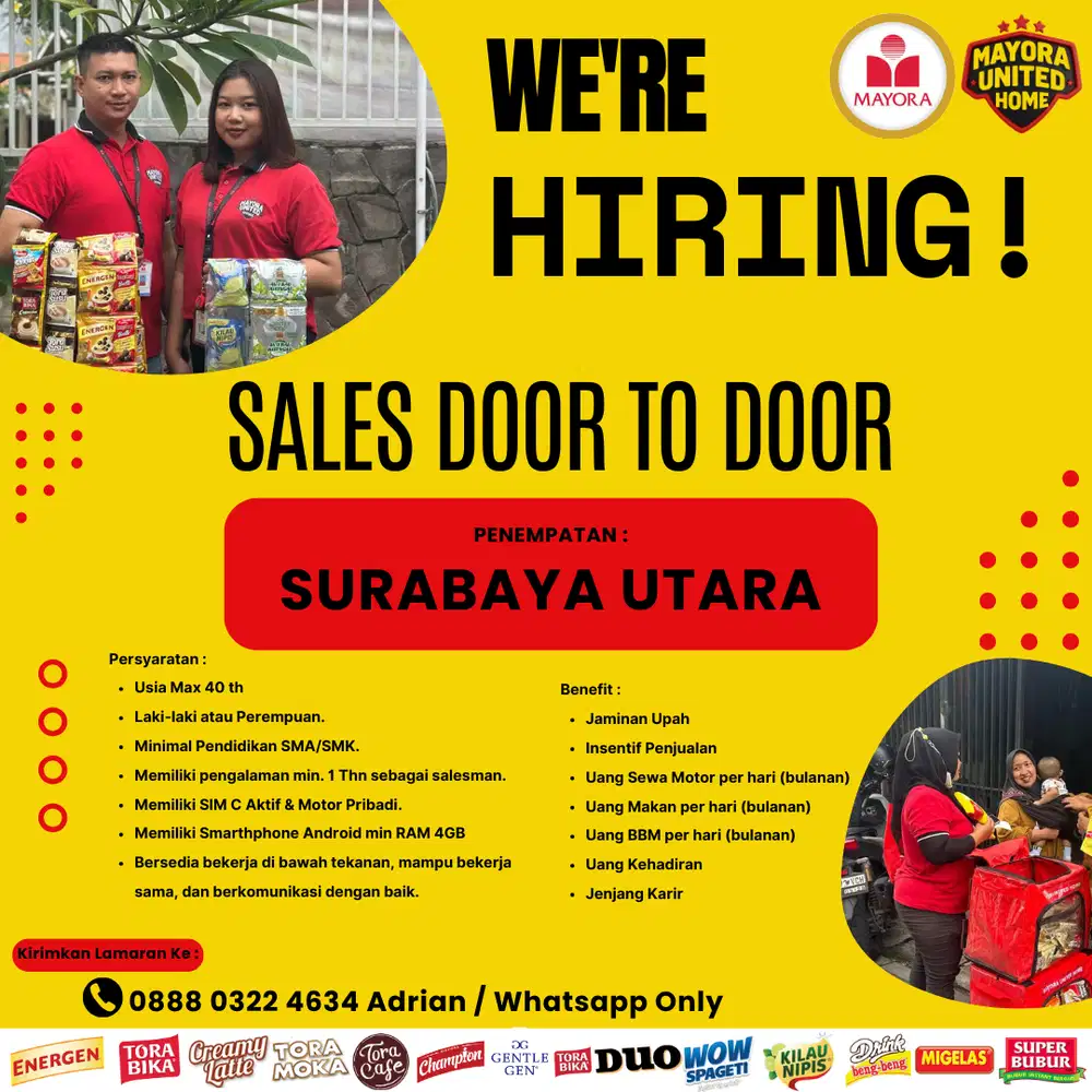 Sales Door to Door Mayora Home United