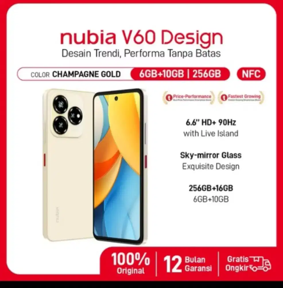 Nubia v60 ( Nfc ) 6+10/256GB