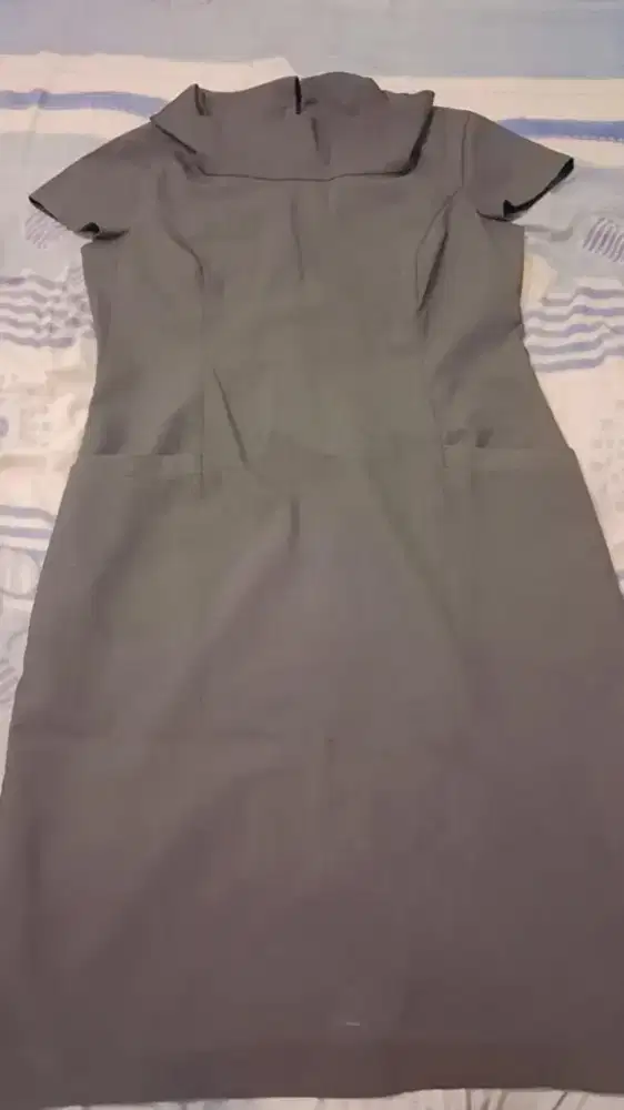 Dress Kantor Warna Grey Abu abu Tua