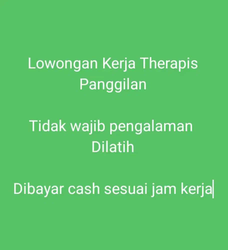 Lowongan tenaga untuk massage