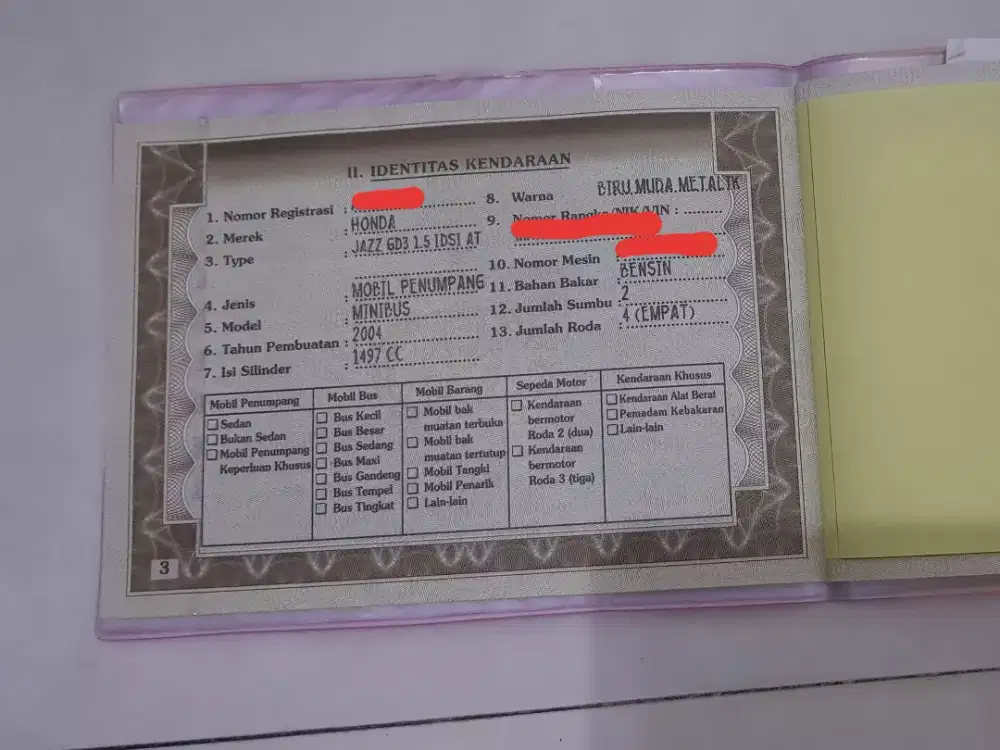 Bpkb jazz 2004 idsi matic AB bantul