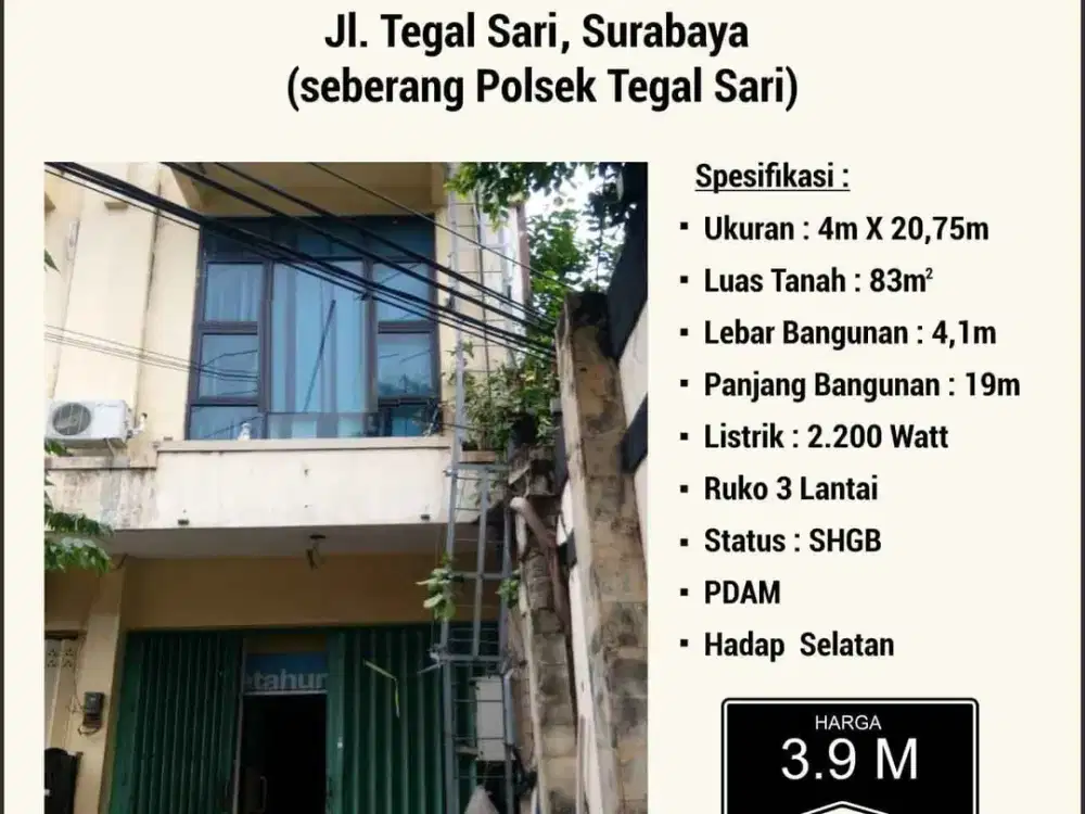 Ruko Jl. Tegal Sari, Surabaya