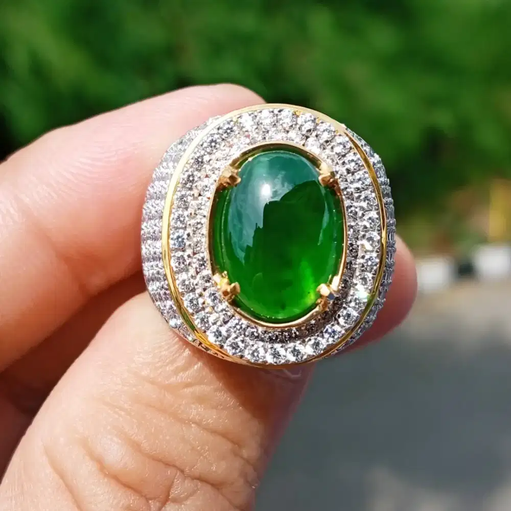 Giok Birma Natural Jadeite Jade Type A Fei Cui sertifikat IGC