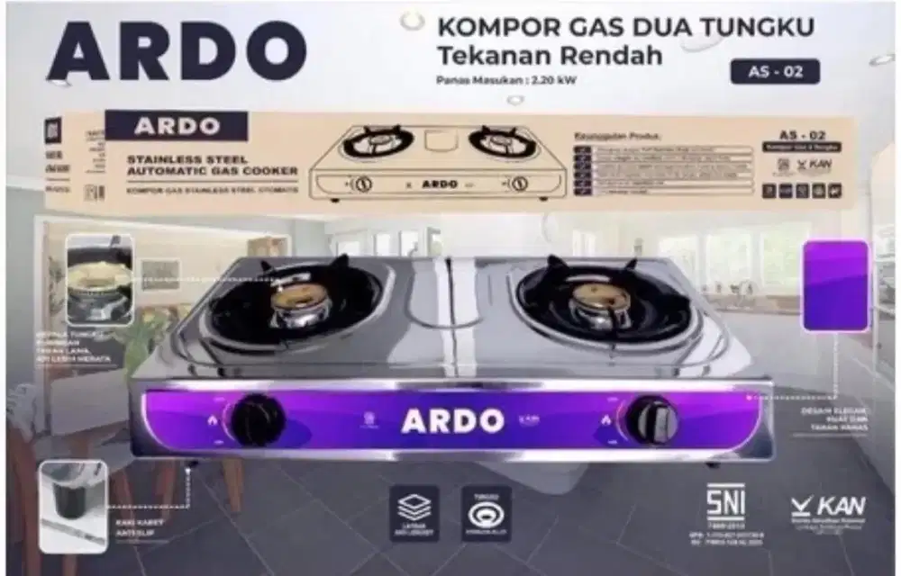 Baru kompor gas 2 tungku ardo