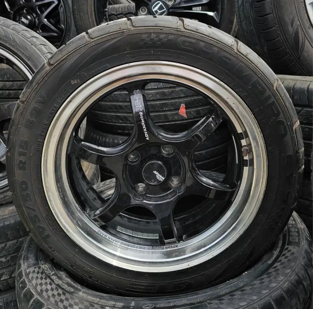 Velg Advan RGD2 R15 PCD4x100 Black lip Polish.  4pcs Velg Ban SX2
