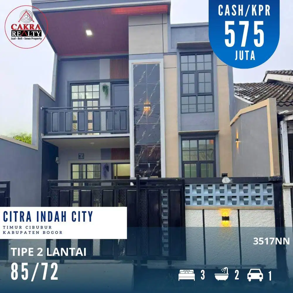 Rumah bagus 2 lantai siap huni di citra indah city