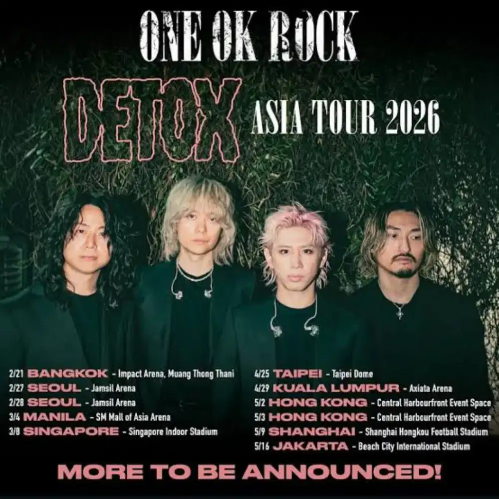 Tiket Festival One Ok Rock Detox Tour Asia