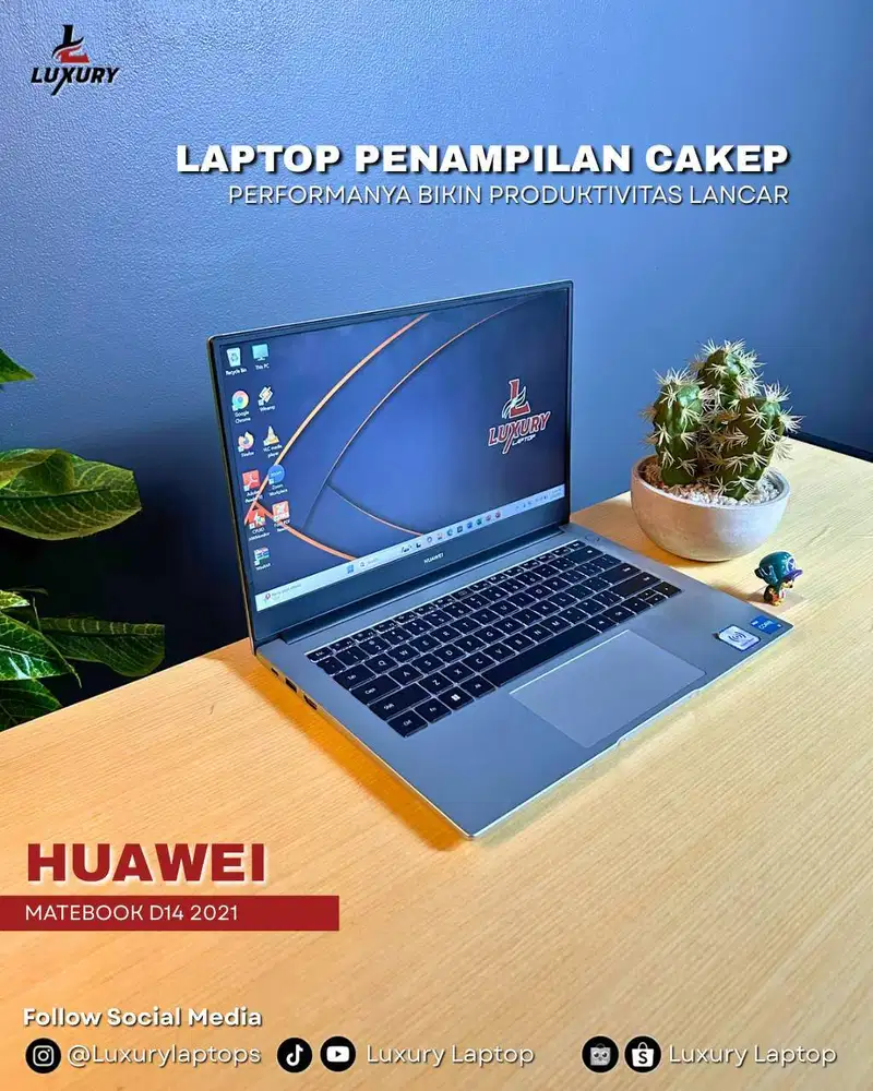 LAPTOP HUAWEI MATEBOOK D14 2021 SSD RAM CORE I3 JUAL MURAH BU