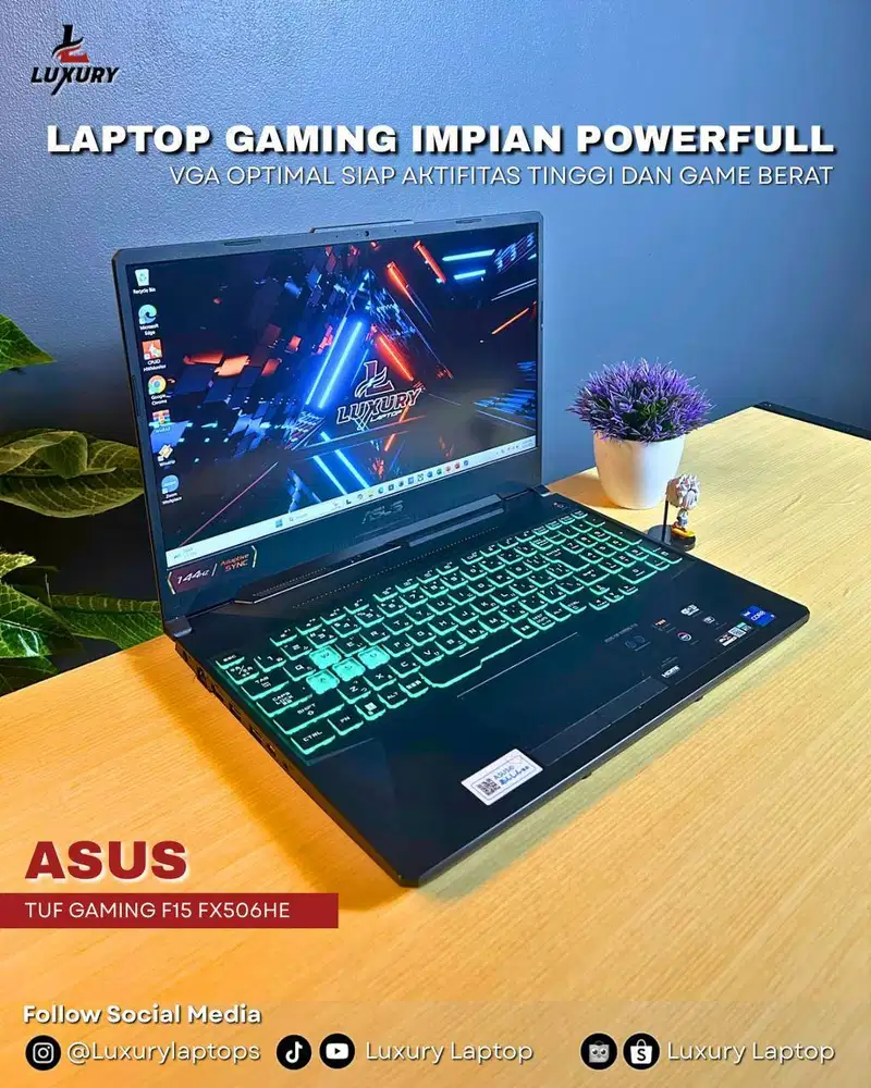 LAPTOP GAMING ASUS TUF F15 FX506HE 11TH CORE I7 NVIDIA RTX 305OTI BU