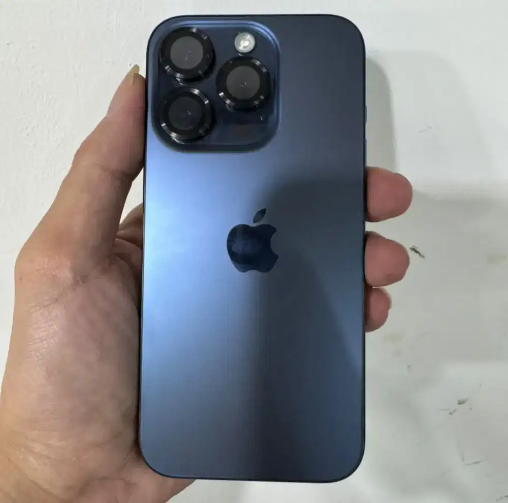 Iphone 15 Pro 128GB Blue Titanium Mulus Fullset Ori BH 86 Ex Resmi