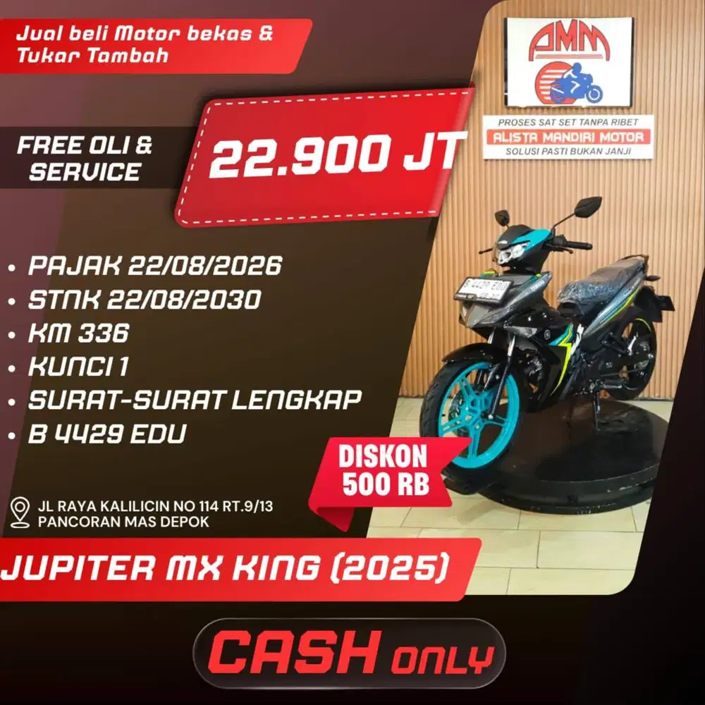 JUPITER MX KING 2025 PAJAK HIDUP CC 0% KREDIVO SPAYLATER INDODANA