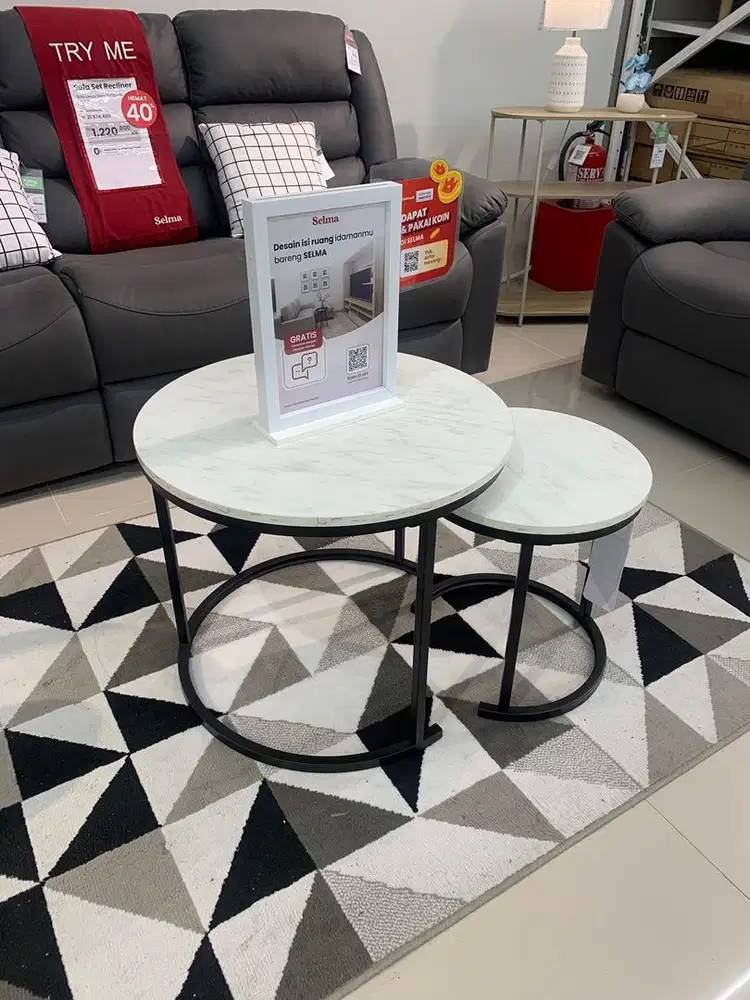 PORTO COFFEE TABLE SET OF 2 MRBL WHITE