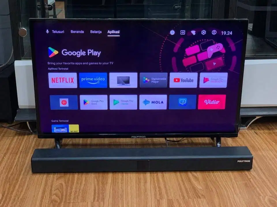 TV LED Polytron 32Inch Android Tv Digital SoundBar Normal Bergaransi
