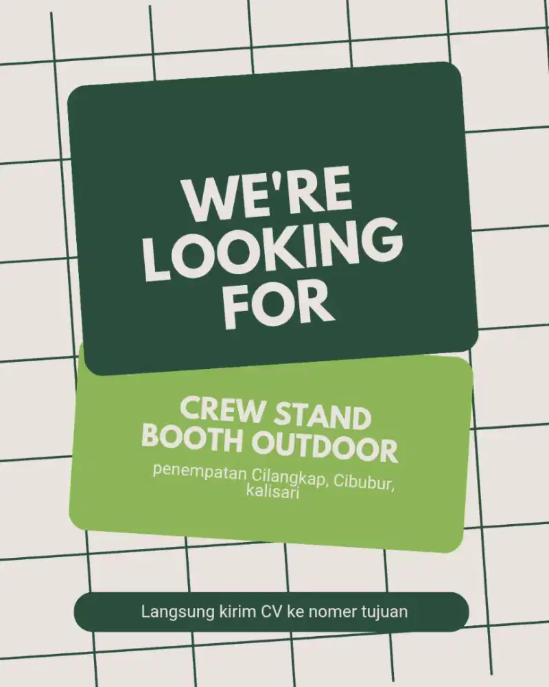 Lowongan kerja Crew stand booth outdoor