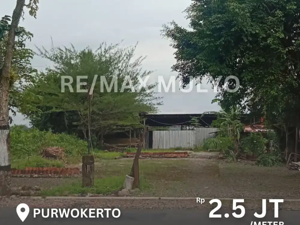 Tanah Seluas 1480 m2 Dijual Tepi Jalan Utama Kota Purwokerto