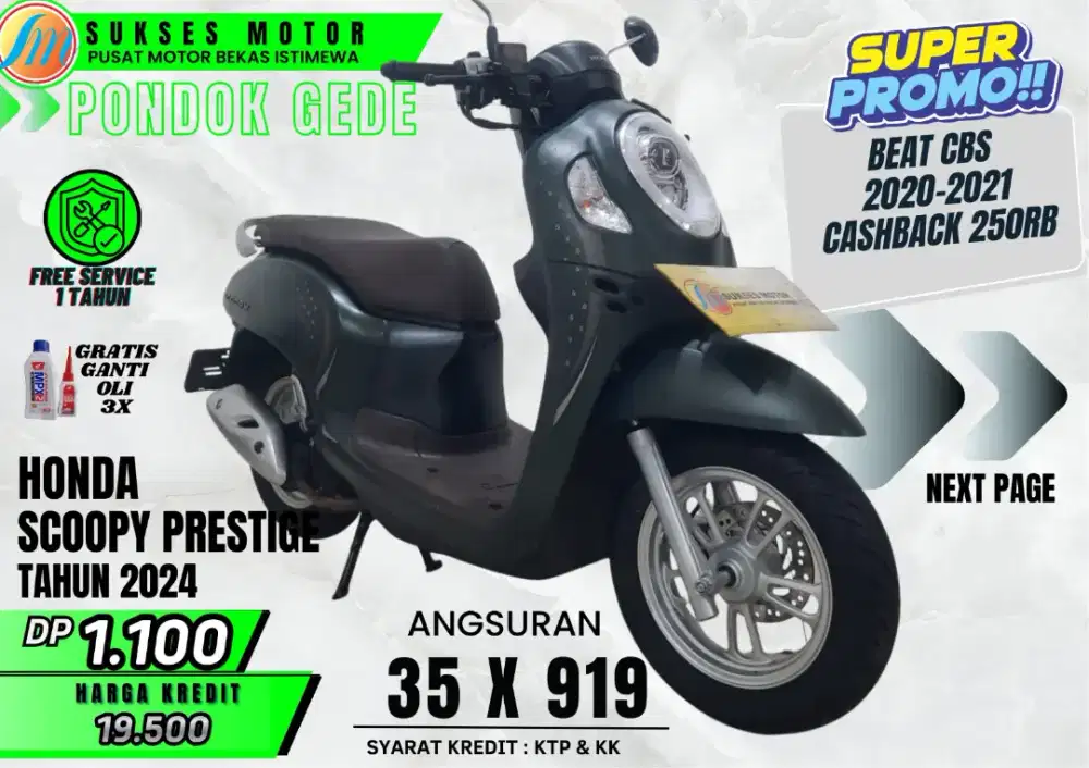 Honda Scoopy Prestige TH 2024 DP MURAH ANGS RINGAN PROSES KREDIT MUDAH
