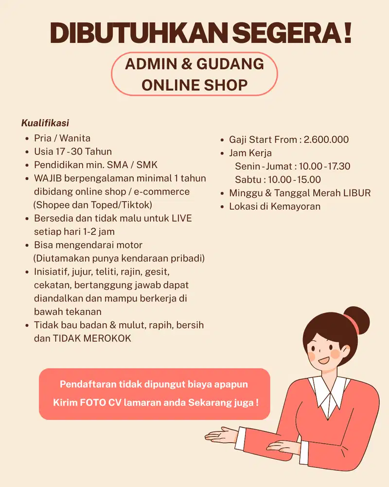 LOWONGAN KERJA ADMIN