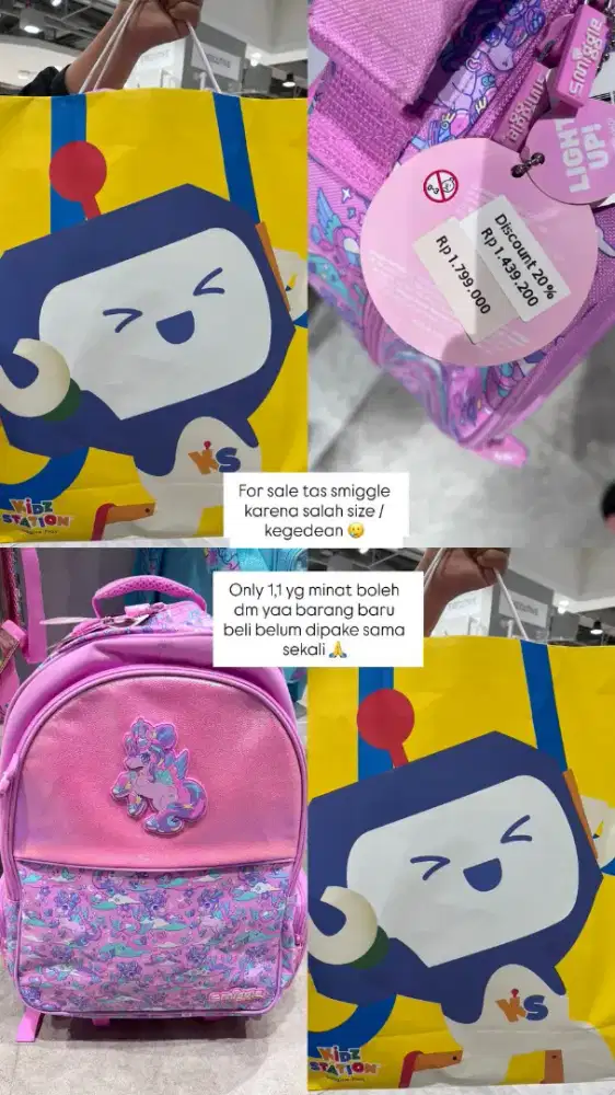 Tas Smiggle tema unicorn