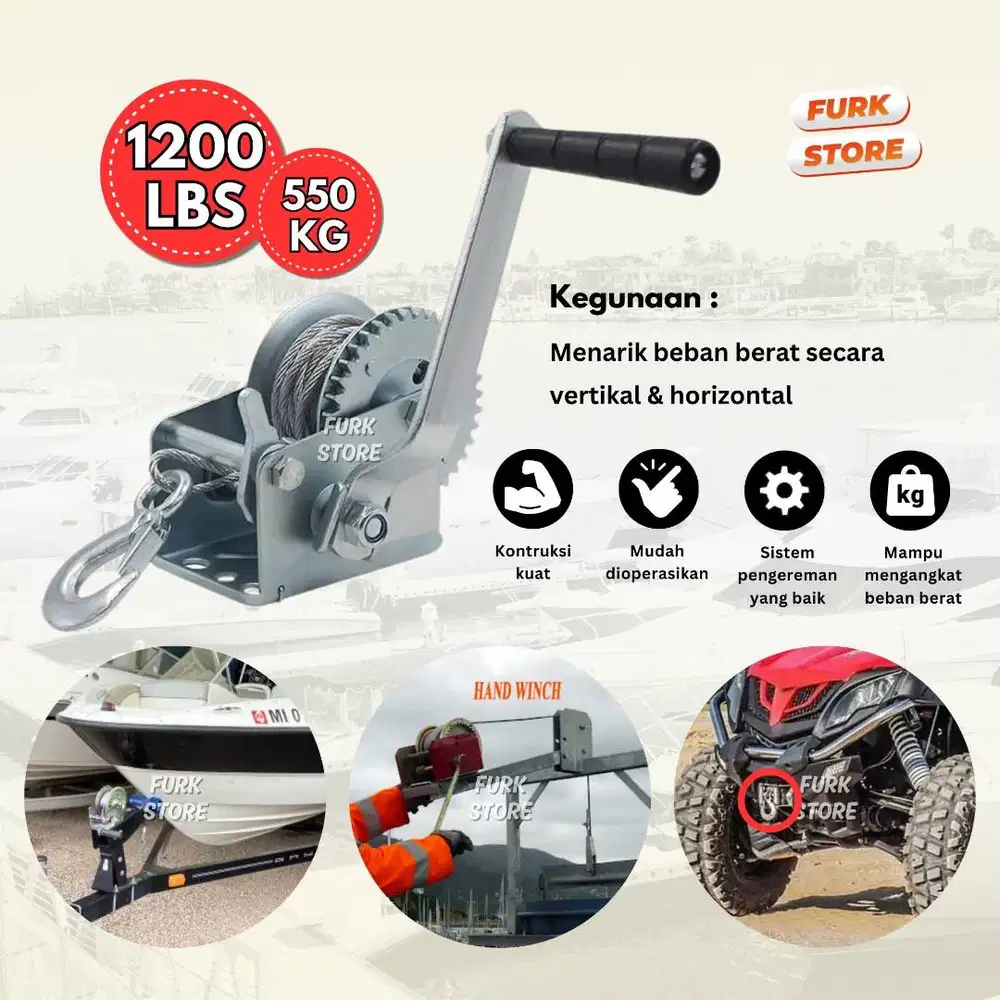 Hand Winch 1200LBS + Wire Rope – Winch Tangan | Hand Winch Manual