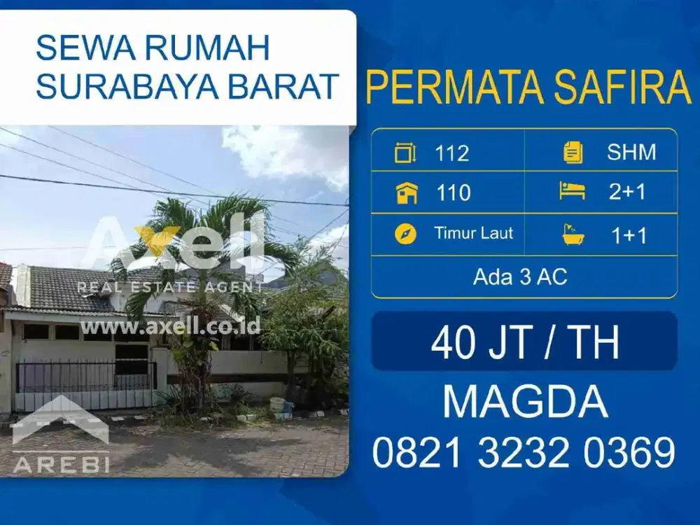 Rumah Permata Safira Disewakan