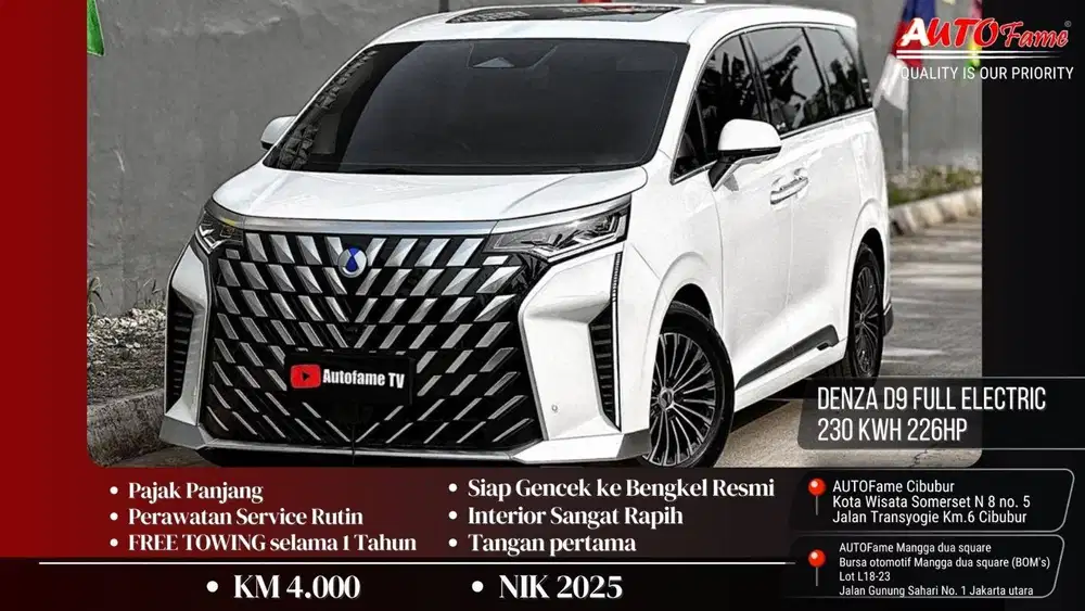 Denza D9 Full Electric 230 kWh 226HP NIK 2025 White On Brown Tgn 1 Dr