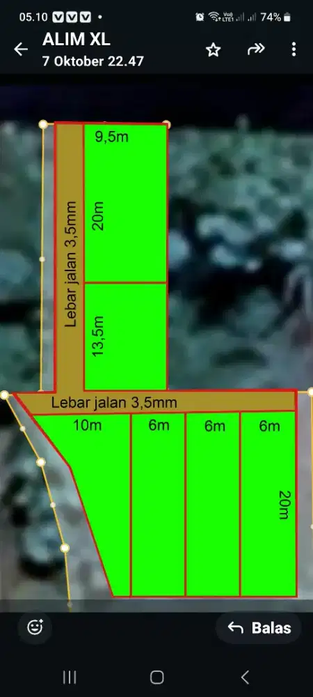 Tanah di jual SHM jln.propinsi Dekat 50m. Puri Mojokerto