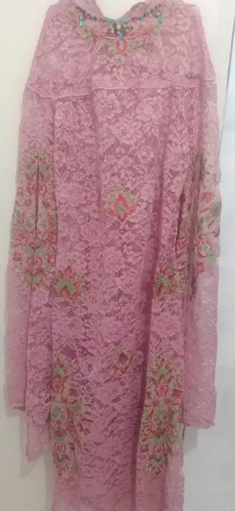 Gamis Pesta Brukat Pink Second/preloved