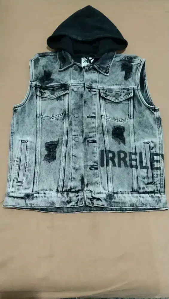 Jaket Rompi Jeans Ber Hoodie Zara